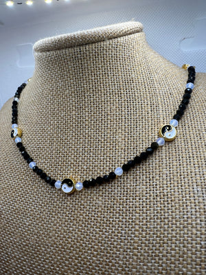 Ying Yang Obsidian & Opalite Necklace