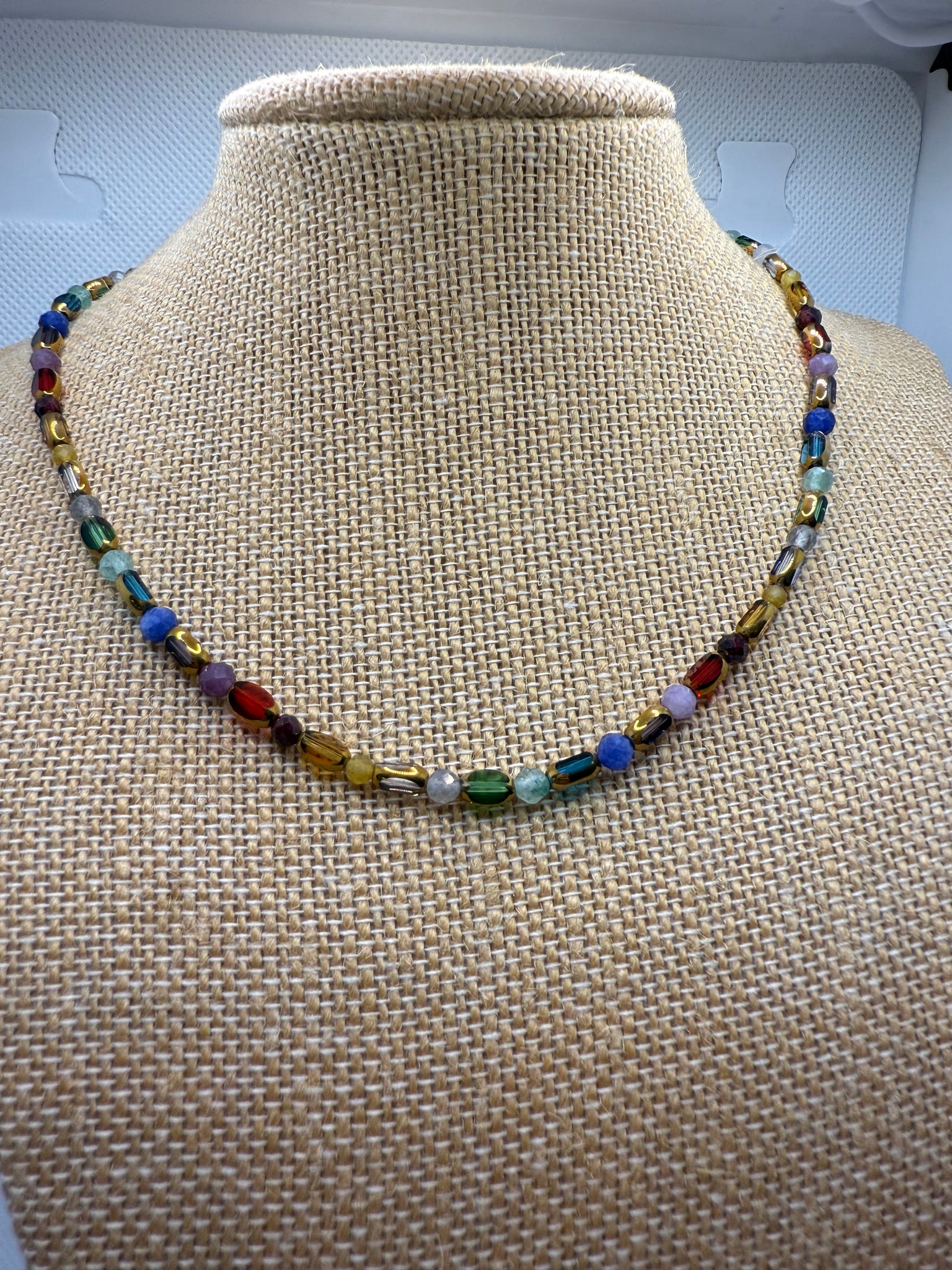 Chakra Gemstone & Glass Necklace – 40cm