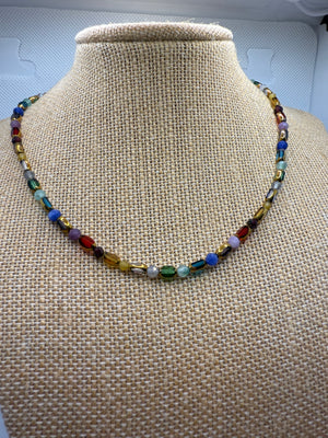 Chakra Gemstone & Glass Necklace – 40cm