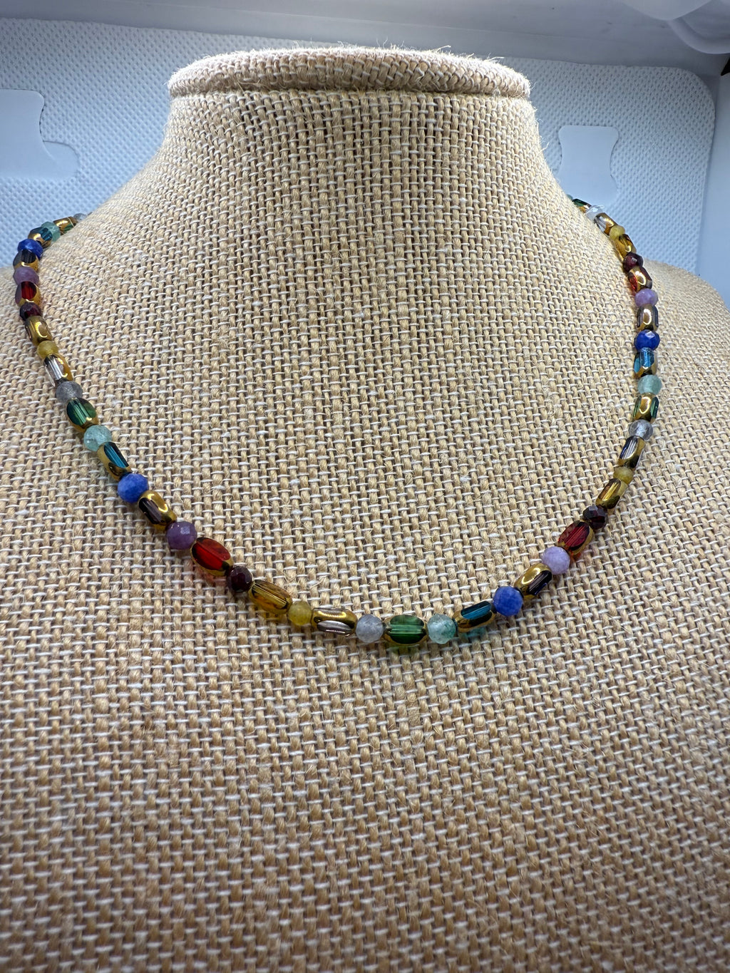 Chakra Gemstone & Glass Necklace – 40cm
