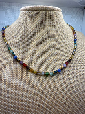 Chakra Gemstone & Glass Necklace – 40cm