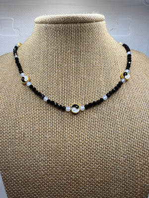 Ying Yang Obsidian & Opalite Necklace