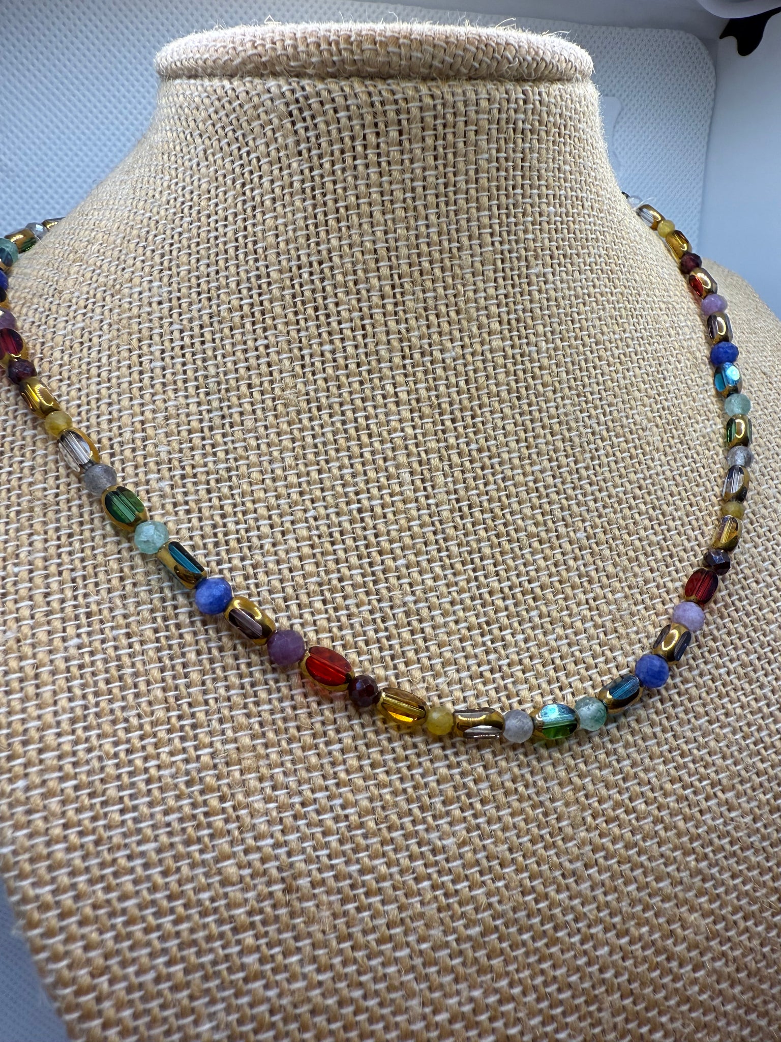 Chakra Gemstone & Glass Necklace – 40cm