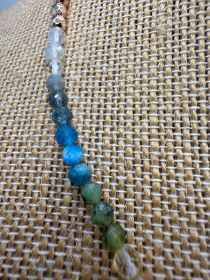 Chakra Crystal Necklace – 41 cm with Rose Gold Beads