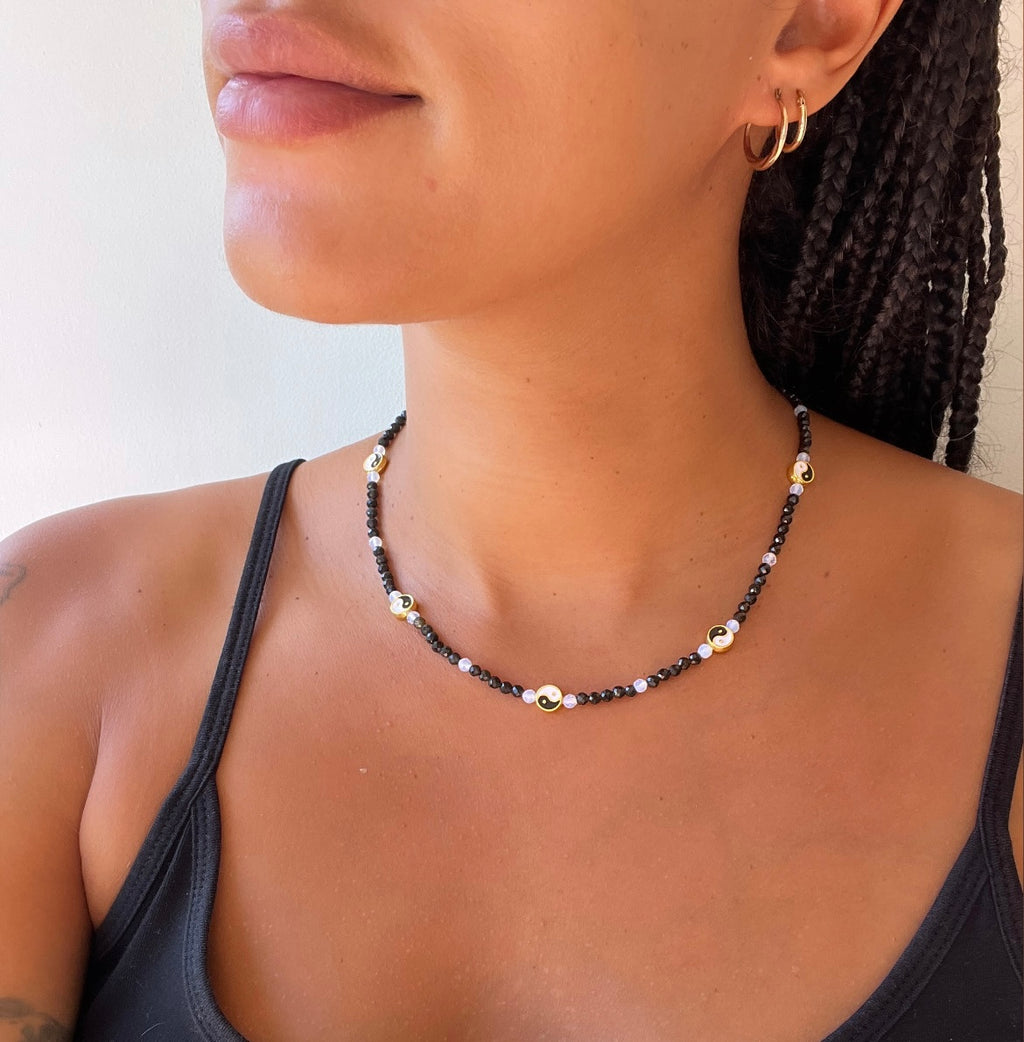 Ying Yang Obsidian & Opalite Necklace