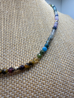 Chakra Crystal Necklace – 41.5 cm with 14k Gold Beads