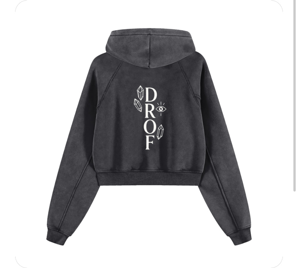 Snow Washed Drof Collection Cropped Hoodie