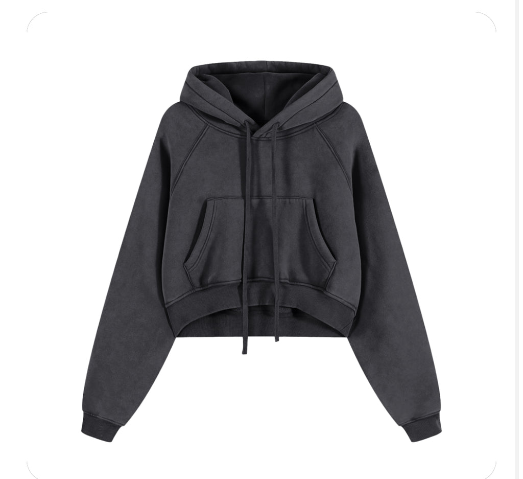 Snow Washed Drof Collection Cropped Hoodie